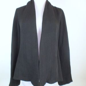 EILEEN FISHER SILK DRAPE FRONT SWING JACKET XS